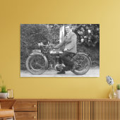 Toile Un homme sur la vieille B.S.A. Moto (Insitu(Salon))
