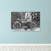 Toile Un homme sur la vieille B.S.A. Moto (Insitu (Plancher de Bois))