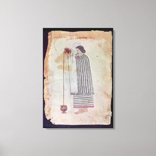 Toile Un Indien mexicain prépare du chocolat, du Codex (Recto)