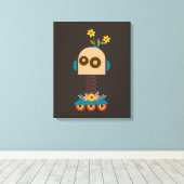 Toile Un joli robot design pour enfants (Insitu (Plancher de Bois))