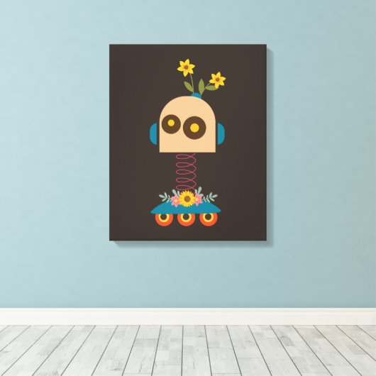 Toile Un joli robot design pour enfants (Insitu (Plancher de Bois))