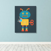 Toile Un joli robot design pour enfants (Insitu (Plancher de Bois))