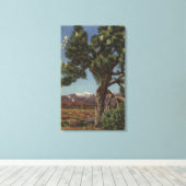 Toile Un joshua palmier en fleurs dans le désert califor (Insitu (Plancher de Bois))