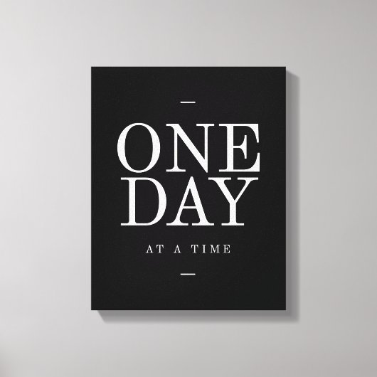 Toile Un jour - Cadeau étudiant Citation en noir et blan (Recto)