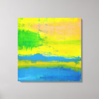 "UN JOUR SOLEIL" Bleu Jaune Art Abstrait Nautique