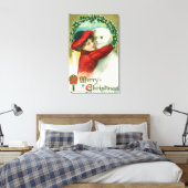 Toile Un joyeux Noël serrant la scène de Snowman (Insitu(Chambre))