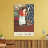 Toile Un joyeux NoëlFille tenant un chandelier (Insitu(Salon))