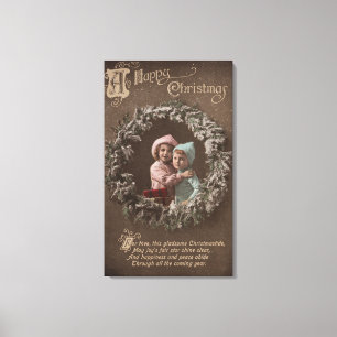 Toile Un joyeux NoëlLes petits enfants qui s'accrochent