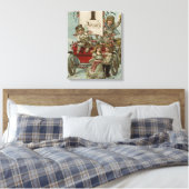 Toile Un joyeux Nouvel AnEnfants autour d'une Wagon Roug (Insitu(Chambre))