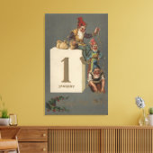 Toile Un Joyeux Nouvel AnGnomes Jetant De L'Argent (Insitu(Salon))