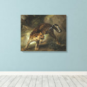 Toile Un léopard sauvage féroce (par Jean-Baptiste Oudry (Insitu (Plancher de Bois))