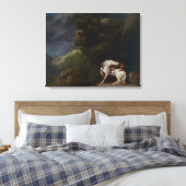 Toile Un lion attaquant un cheval par George Stubbs (Insitu(Chambre))
