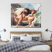 Toile Un Lion Attaquant Un Cheval Peint-17620 (Insitu(Chambre))