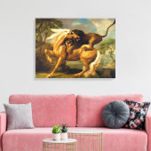 Toile Un lion attaquant un cheval, vers 1762 (huile sur  (Insitu(Salon))