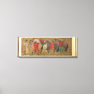 Toile Un marié avec des chevaux