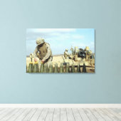 Toile Un marine américain prépare les obus d'obusier à t (Insitu (Plancher de Bois))