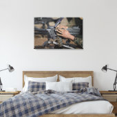 Toile Un Marine charge une mitrailleuse M-240G (Insitu(Chambre))