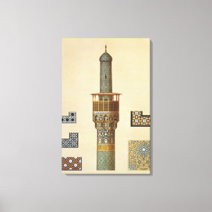 Toile Un minaret et des détails en céramique de la
