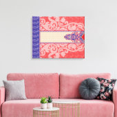 Toile Un motif cachemire complexe avec un rouge vif (Insitu(Salon))