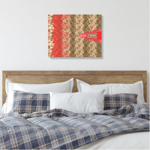Toile Un motif élaboré caractérisé par un rouge vif et