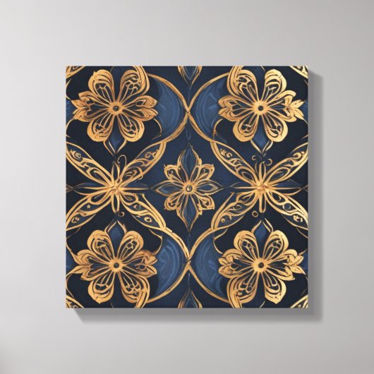 Toile un motif or et bleu (Recto)