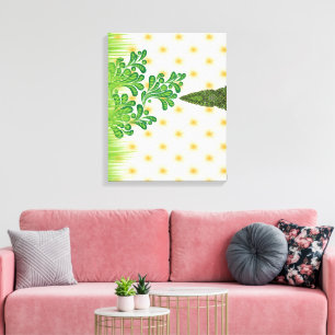 Toile Un motif vert et or visuellement attrayant avec un