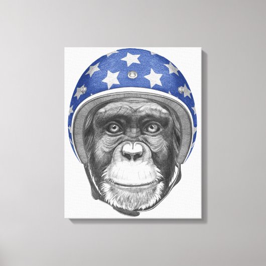 Toile Un motocycliste Chimpanzé (Recto)