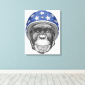 Toile Un motocycliste Chimpanzé (Insitu (Plancher de Bois))