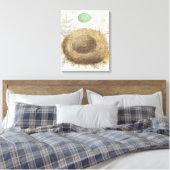 Toile Un nid d'oiseaux avec un oeuf vert (Insitu(Chambre))