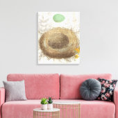 Toile Un nid d'oiseaux avec un oeuf vert (Insitu(Salon))