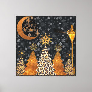 Toile Un Noël sauvage et glamour avec léopard