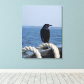Toile Un oiseau noir sur le ferry (Insitu (Plancher de Bois))