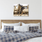 Toile Un ouvrier militaire assis sur un M2A3 (Insitu(Chambre))