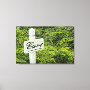 Toile Un panneau indiquant la cave à vin (Cave) à