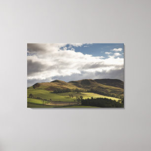 Toile Un paysage avec Rolling Hills et nuages aériens