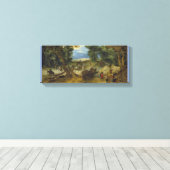 Toile Un paysage boisé avec des voyageurs sur un chemin (Insitu (Plancher de Bois))