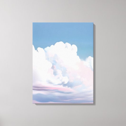 Toile Un paysage de nuages roses (Recto)