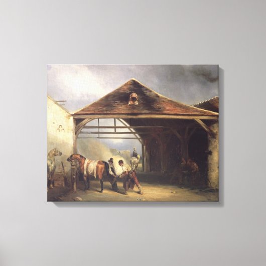 Toile Un paysan chaussant un cheval (Recto)