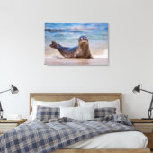 Toile Un phoque sur une plage le long de la côte Pacifiq (Insitu(Chambre))