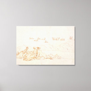 Toile Un pique-nique : Deux dames et un monsieur (lavage