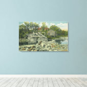 Toile Un pont rustique à la scène de Perkins Cove (Insitu (Plancher de Bois))