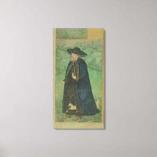 Toile Un prêtre jésuite, inscrit en persan : 'Jahangir S (Recto)