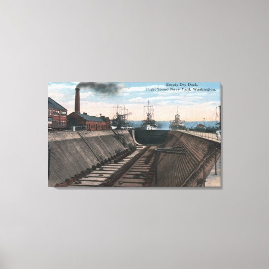 Toile Un quai sec vide, chantier naval de la Marine (Recto)