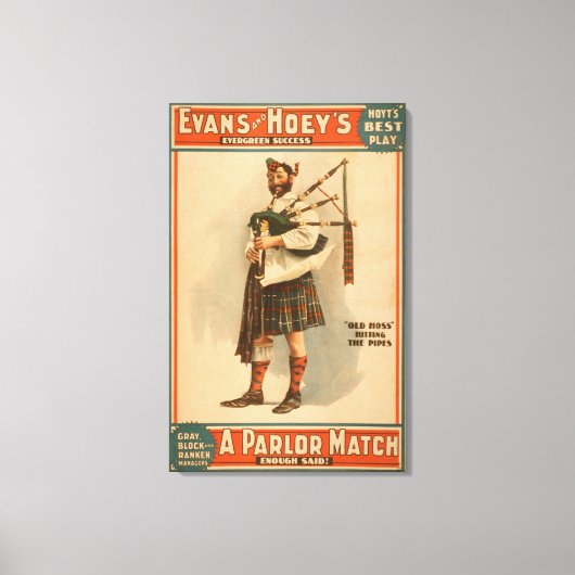 Toile Un salon Match "Old Hoss" Scottish Bagpiper (Recto)