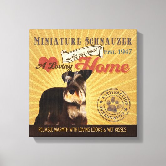 Toile Un Schnauzer Miniature Amoureux Fait De Notre Mais (Recto)