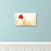 Toile Un seul pavot rouge dans un champ de graminées (Insitu (Plancher de Bois))