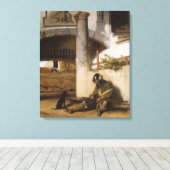 Toile Un soldat garde une porte avec son chien d'animal (Insitu (Plancher de Bois))