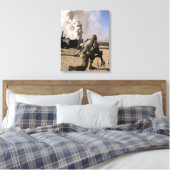 Toile Un soldat réagit à une explosion contrôlée (Insitu(Chambre))