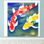 Toile Un tableau aquarelle de koi Fish (Insitu (Plancher de Bois))