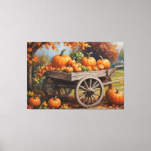 Toile un tableau de citrouilles sur un chariot (Recto)